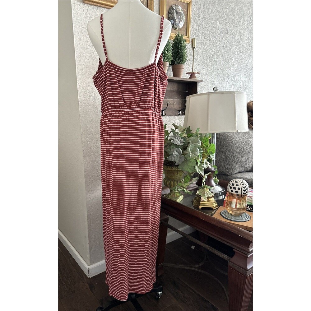 Old Navy Women’s Sz XL Maxi Tank Dress Striped Summer Tie Casual Cotton Pull On - Picture 3 of 12